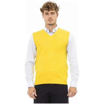 Alpha Studio Yellow Viscose Men Jacket 1728,67345744032,Alpha Studio,Bicolor,Clothing,IT46 | S,IT48 | M,Jackets & Coats - Clothing,Jackets - Men - Clothing,Men,Men - Clothing,New with tags,Sleveless Jacket - Jackets & Coats - Clothing