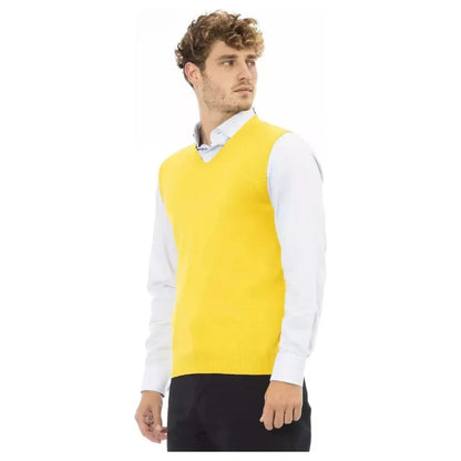 Alpha Studio Yellow Viscose Men Jacket 1728,67345744032,Alpha Studio,Bicolor,Clothing,IT46 | S,IT48 | M,Jackets & Coats - Clothing,Jackets - Men - Clothing,Men,Men - Clothing,New with tags,Sleveless Jacket - Jackets & Coats - Clothing