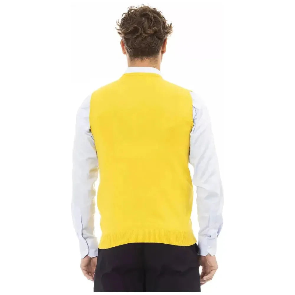 Alpha Studio Yellow Viscose Men Jacket 1728,67345744032,Alpha Studio,Bicolor,Clothing,IT46 | S,IT48 | M,Jackets & Coats - Clothing,Jackets - Men - Clothing,Men,Men - Clothing,New with tags,Sleveless Jacket - Jackets & Coats - Clothing