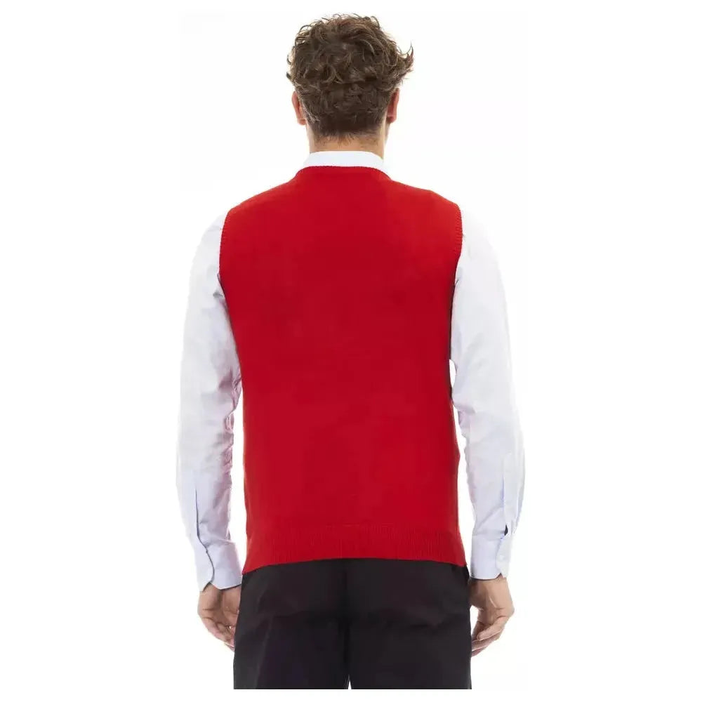Alpha Studio Red Viscose Men Jacket 1728,67345744032,Alpha Studio,Clothing,IT46 | S,IT48 | M,IT50 | L,Jackets & Coats - Clothing,Jackets - Men - Clothing,Men,Men - Clothing,Multicolor,New with tags,Sleveless Jacket - Jackets & Coats - Clothing
