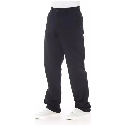 Alpha Studio Blue Cotton Men Pants Alpha Studio