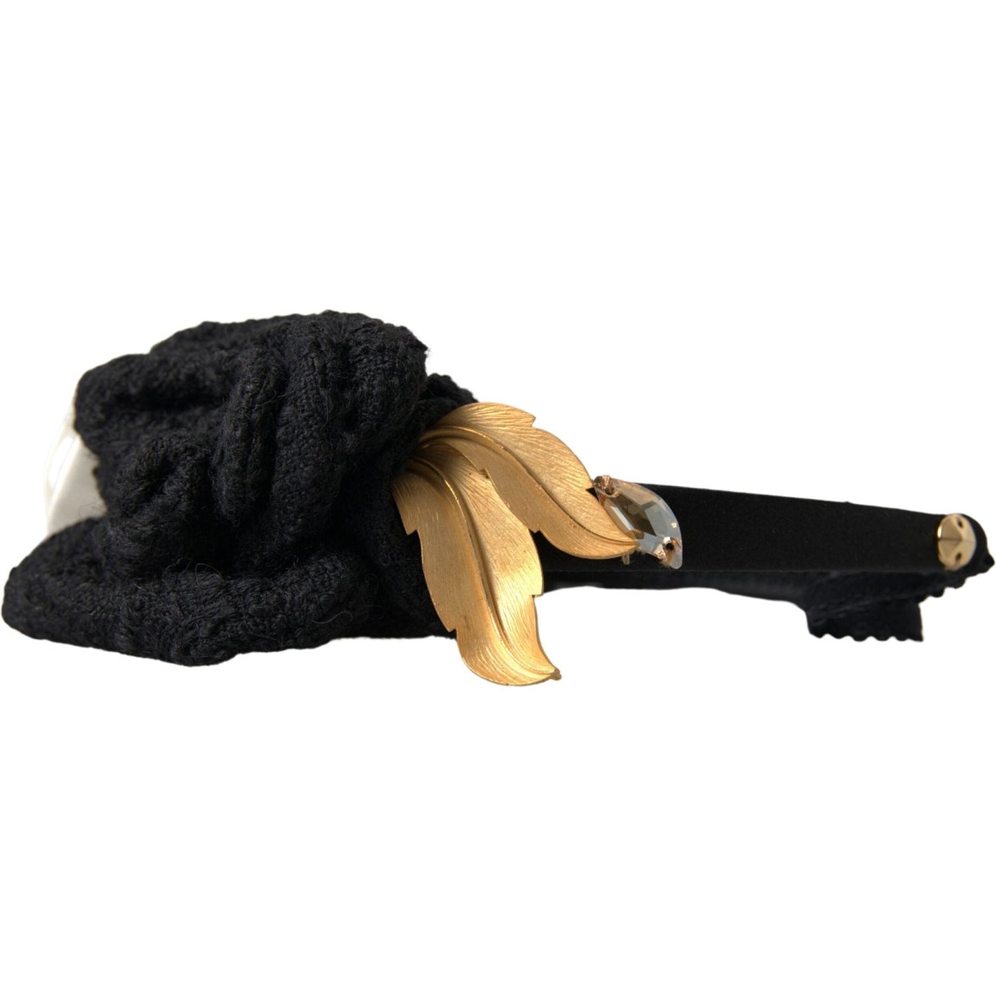 Dolce & Gabbana Diadem Headband Tiara White Rose Crystal Hair Gold Dolce & Gabbana