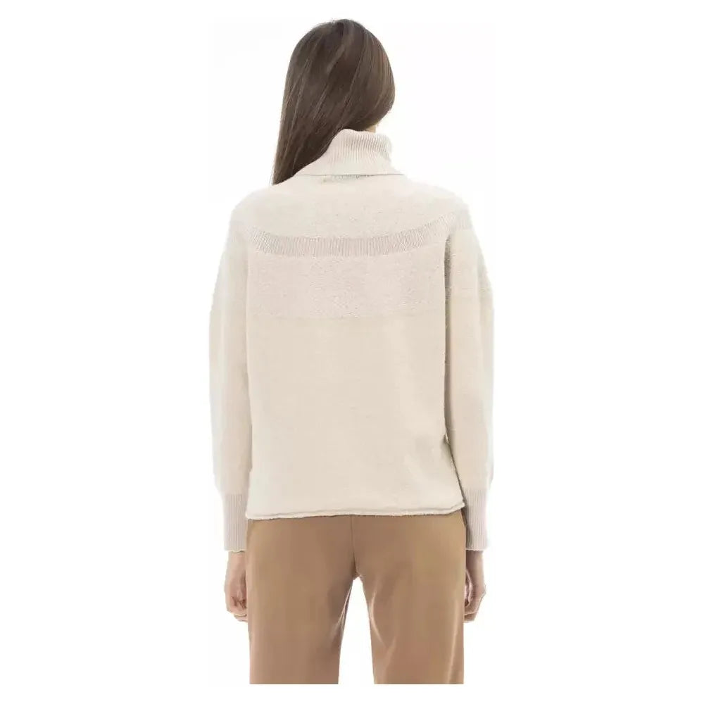 Alpha Studio Beige Wool Women Sweater Alpha Studio Light Gray