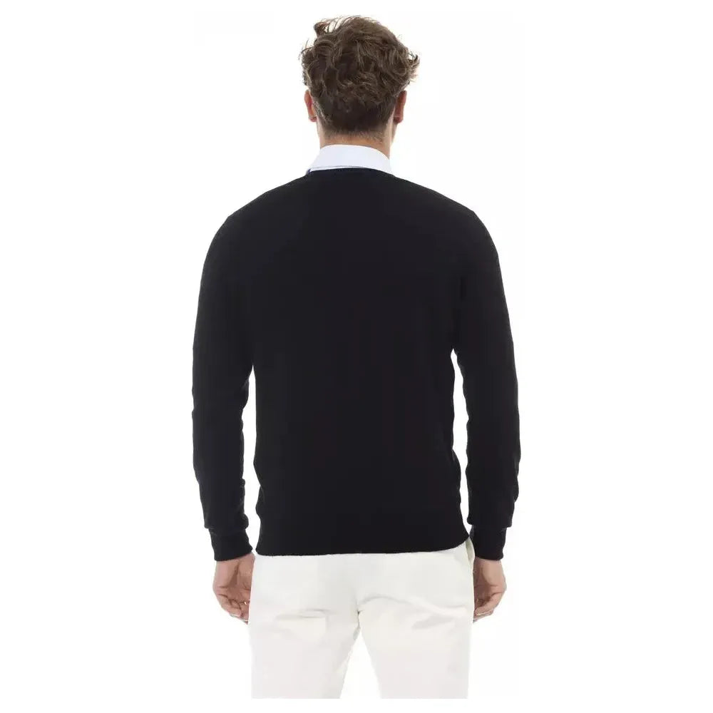 Alpha Studio Black Wool Men Sweater Alpha Studio Beige