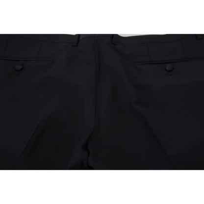 Dolce & Gabbana Black Dress Wool Silk Trouser Pants