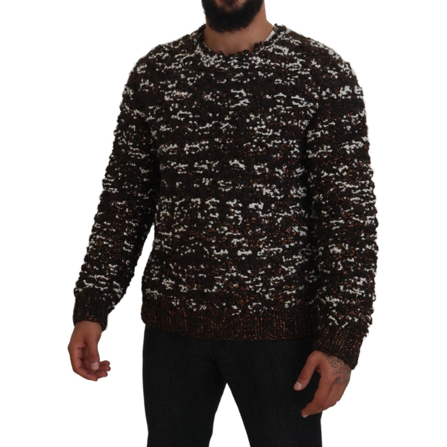 Dolce & Gabbana Elegant Bronze Knit Pullover Sweater Dolce & Gabbana