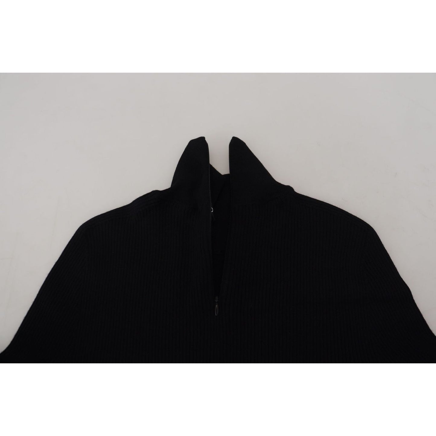 Dolce & Gabbana Elegant Black Wool Half Zip Turtleneck Sweater Dolce & Gabbana