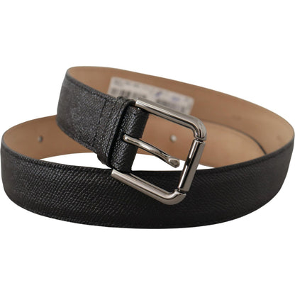 Dolce & Gabbana Black Calf Leather Brown Backend Belt