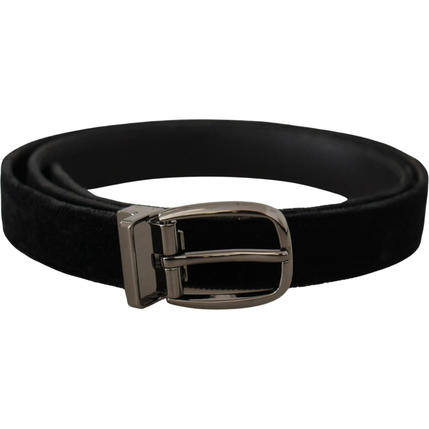 Dolce & Gabbana Elegant Black Velvet Designer Belt Dolce & Gabbana