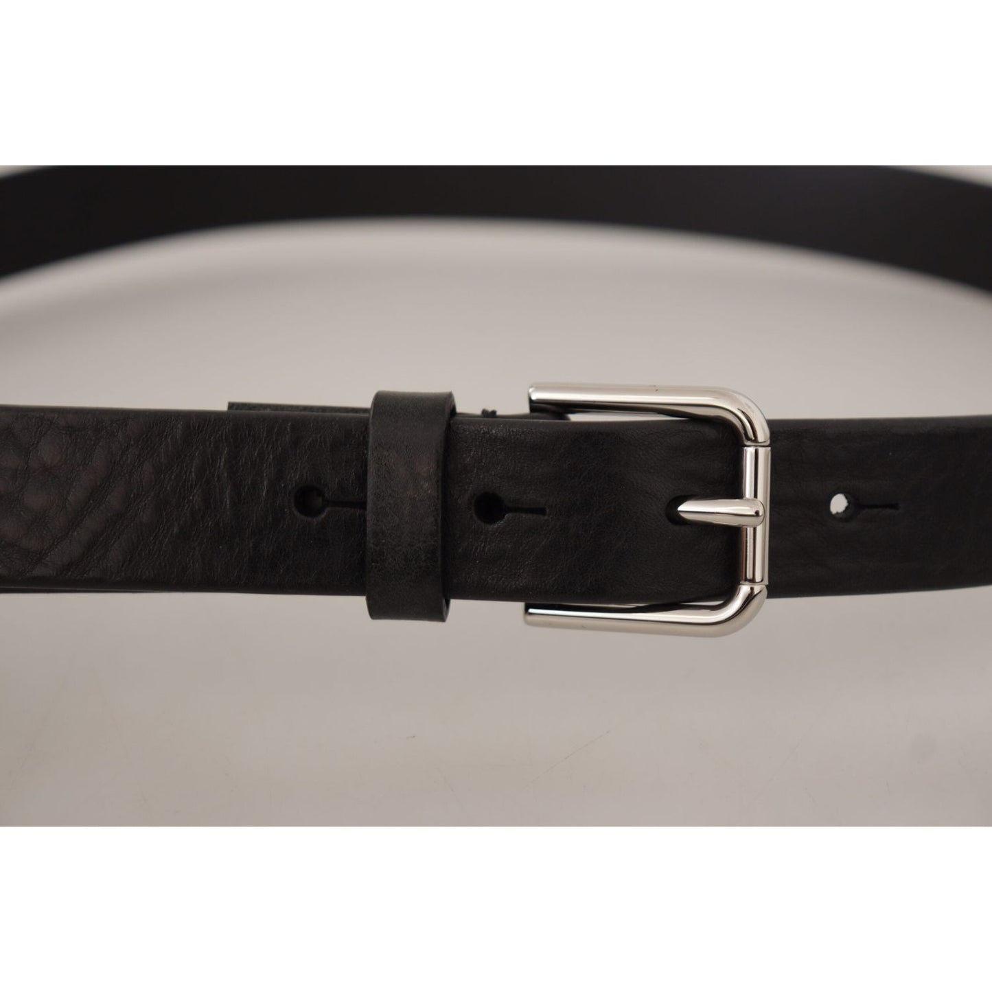 Dolce & Gabbana Elegant Black Leather Belt with Metal Buckle Dolce & Gabbana