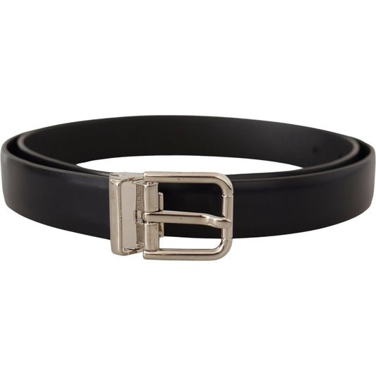 Dolce & Gabbana Elegant Leather Belt with Metal Buckle Dolce & Gabbana