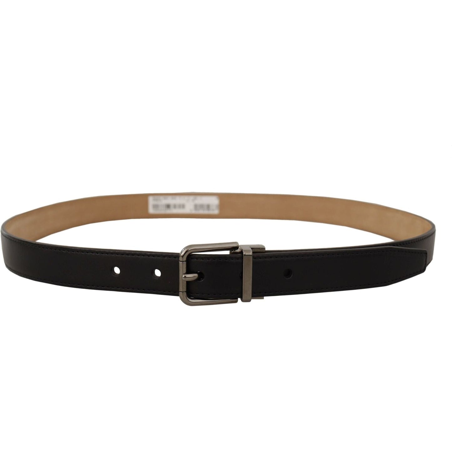 Dolce & Gabbana Sleek Black Leather Belt with Metal Buckle Dolce & Gabbana