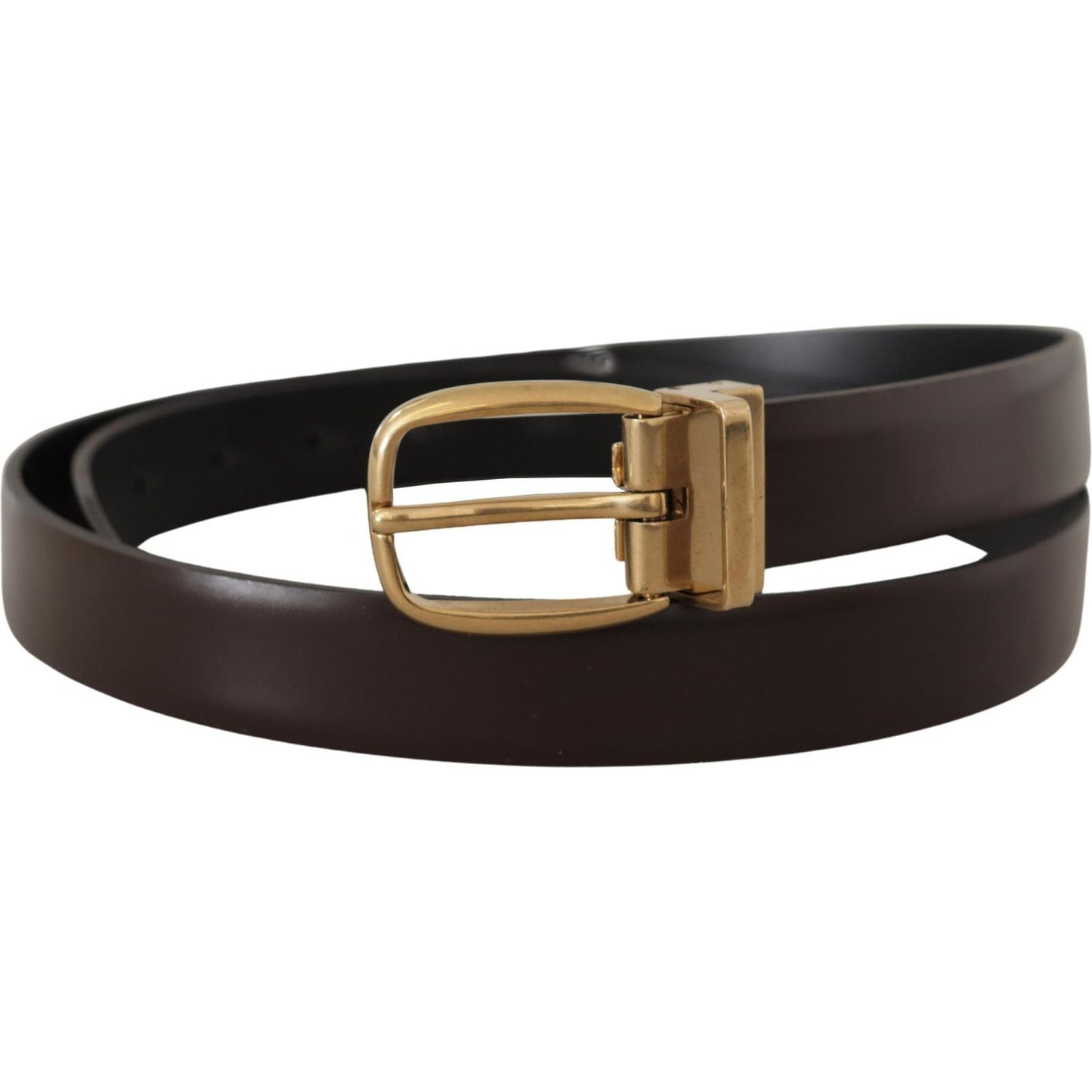 Dolce & Gabbana Elegant Dark Brown Leather Belt Dolce & Gabbana