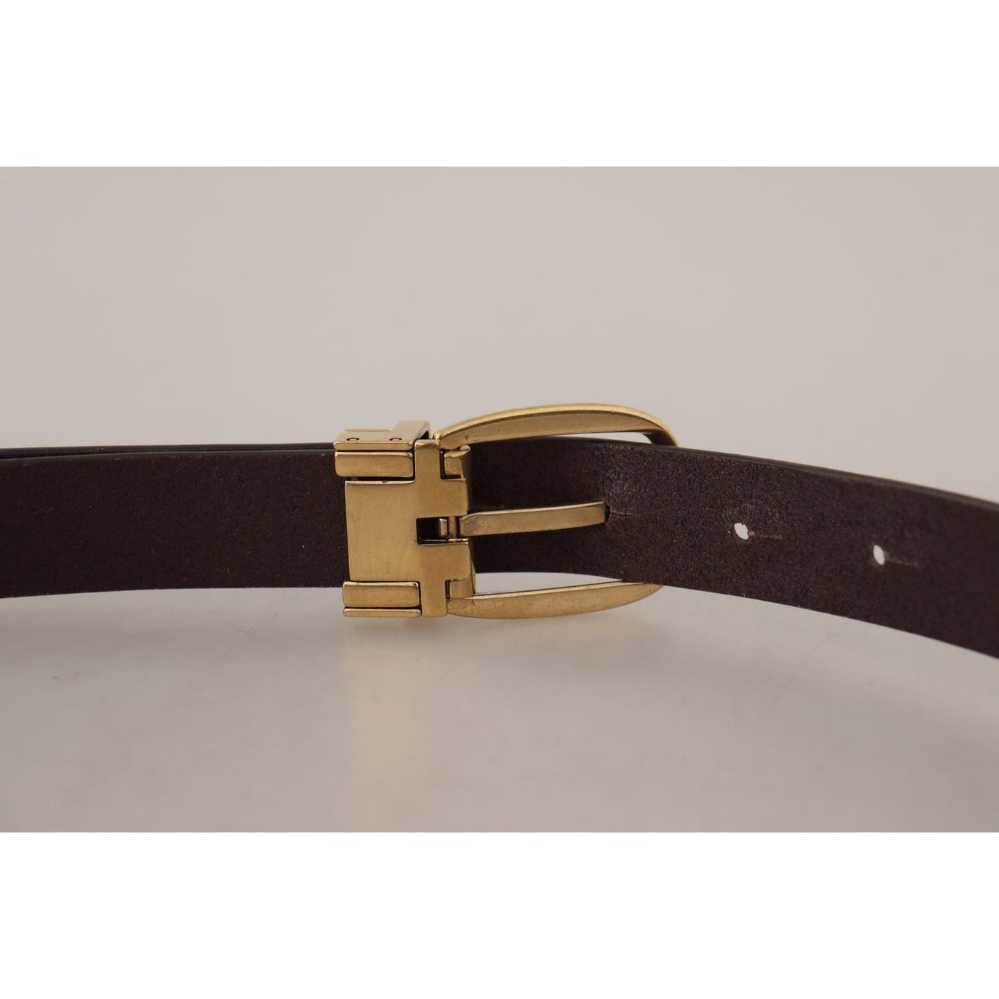 Dolce & Gabbana Elegant Dark Brown Leather Belt Dolce & Gabbana