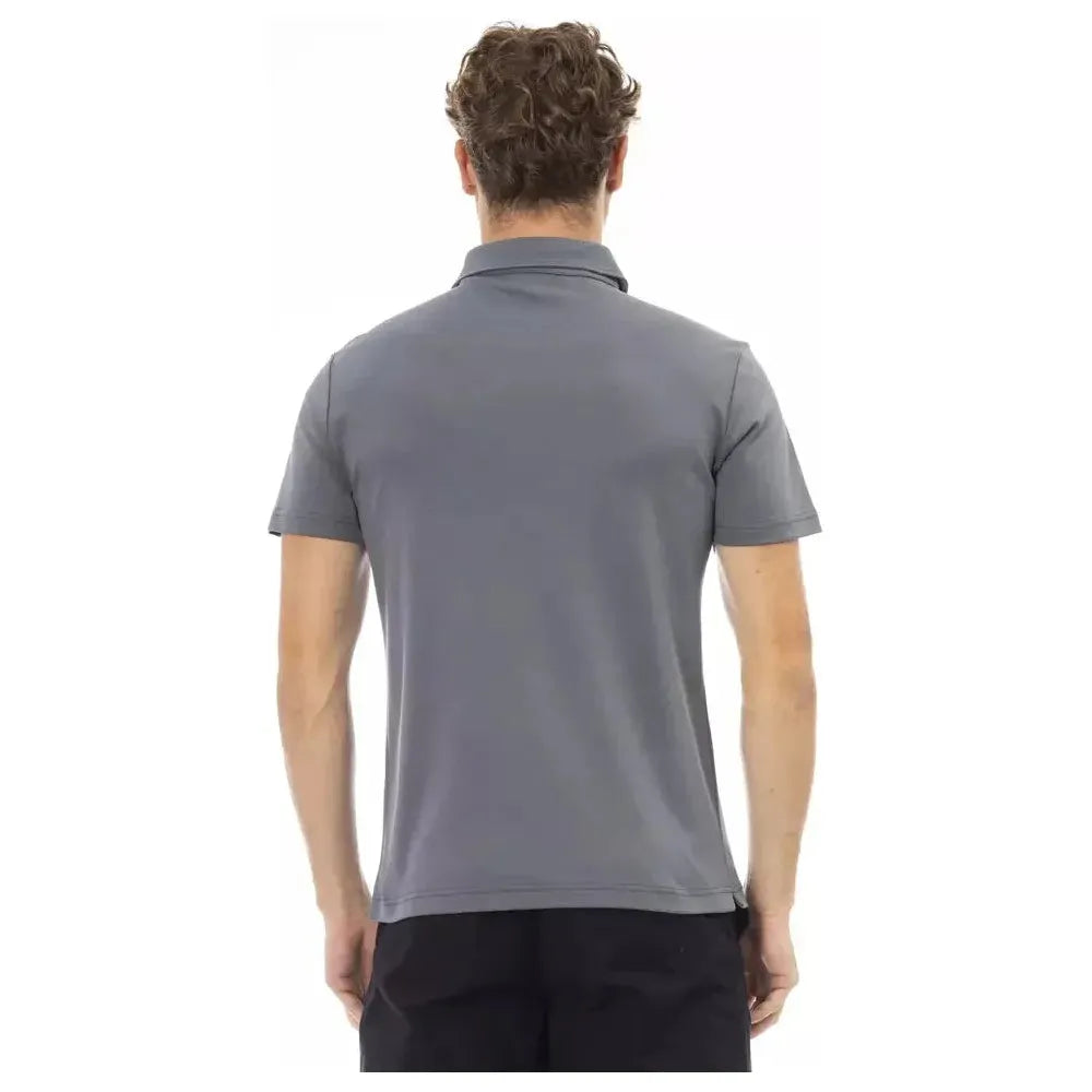 Baldinini Trend Gray Cotton Men Polo Shirt Baldinini Trend