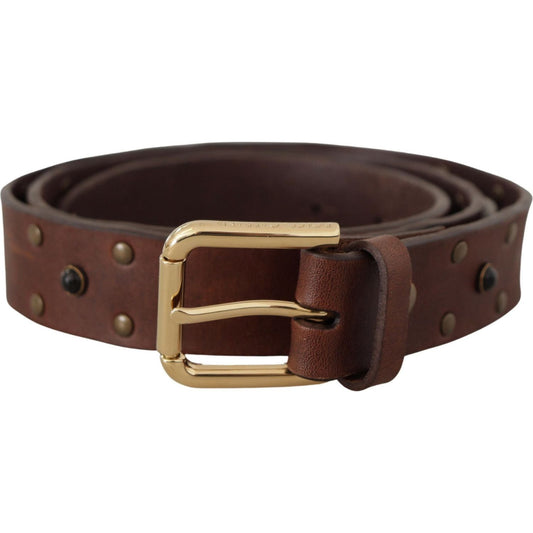 Dolce & Gabbana Elegant Leather Belt with Metal Buckle Dolce & Gabbana