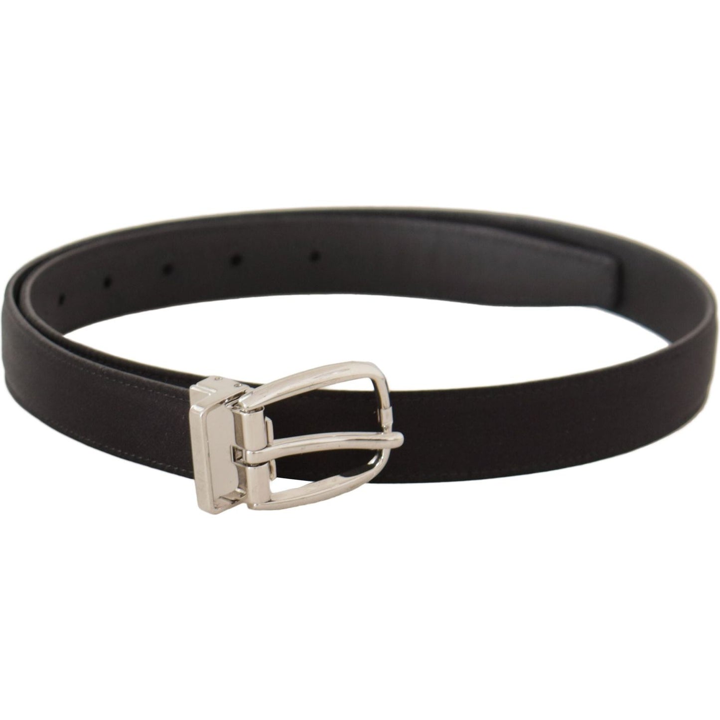 Dolce & Gabbana Elegant Black Leather-Canvas Designer Belt Dolce & Gabbana