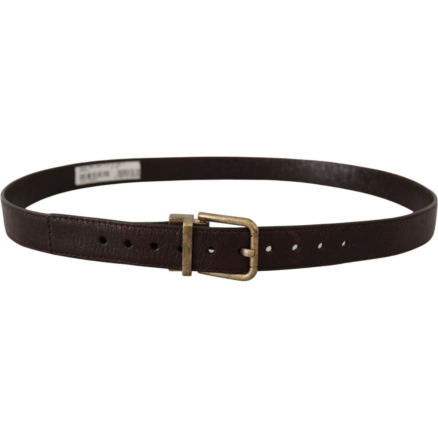 Dolce & Gabbana Elegant Leather Belt with Engraved Buckle Dolce & Gabbana