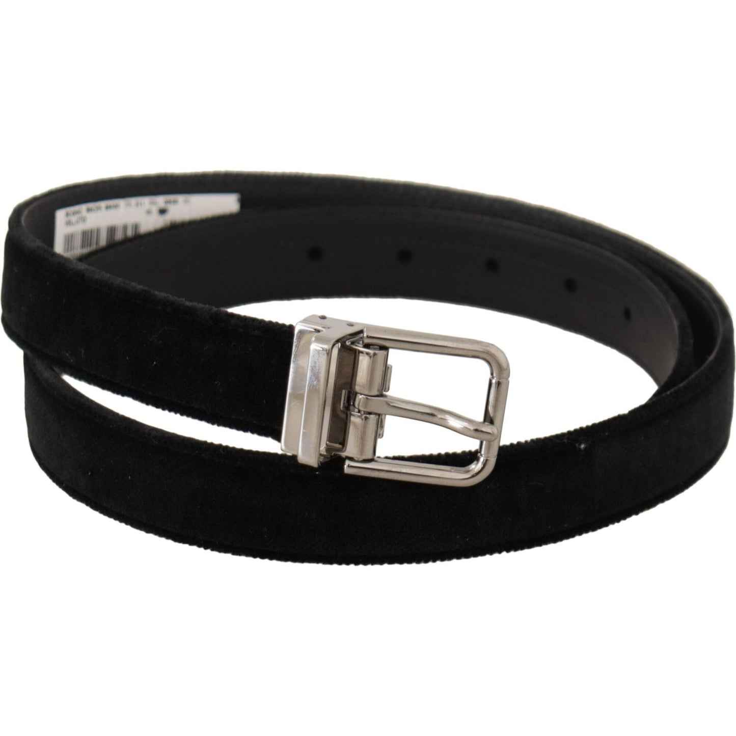 Dolce & Gabbana Elegant Black Velvet Designer Belt Dolce & Gabbana