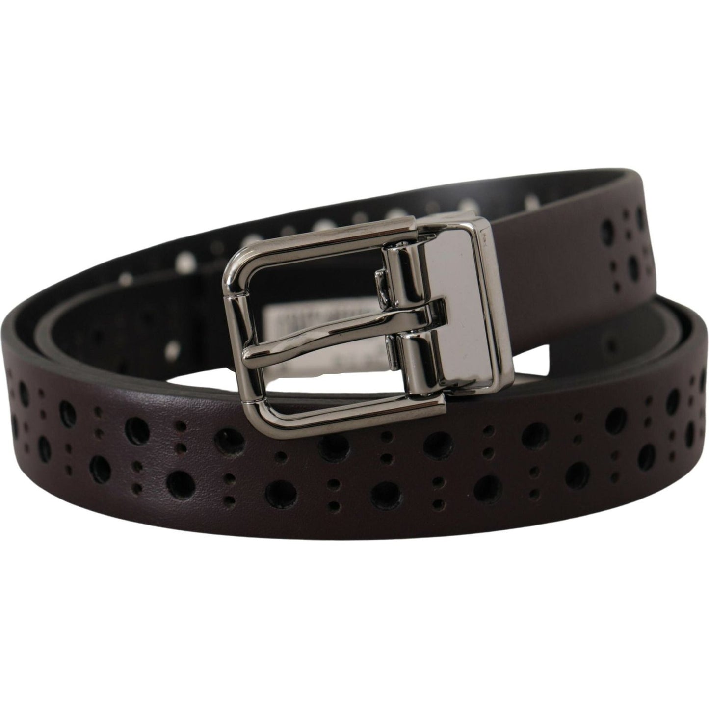 Dolce & Gabbana Elegant Dark Purple Leather Belt Dolce & Gabbana