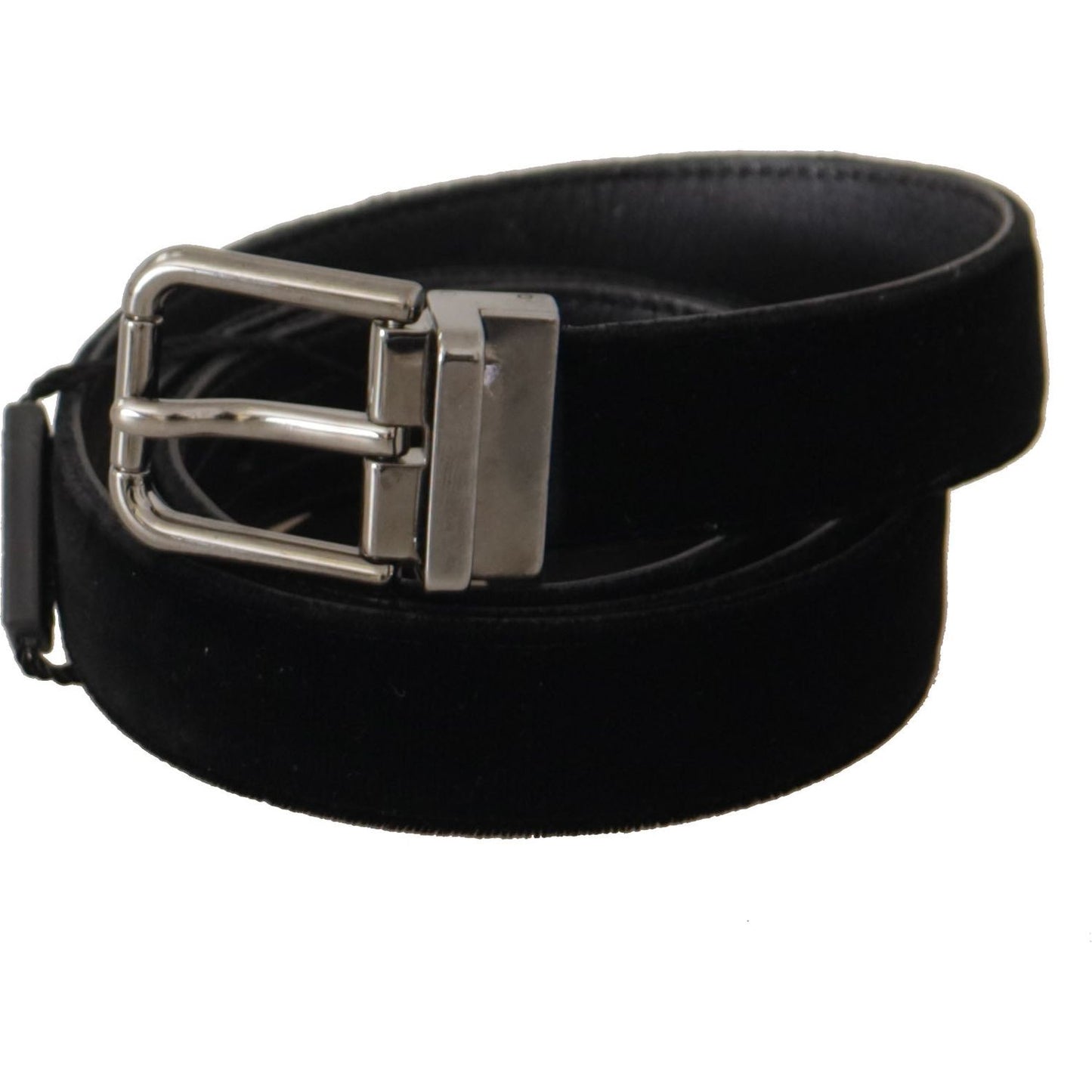 Dolce & Gabbana Elegant Black Cotton-Leather D&G Belt Dolce & Gabbana