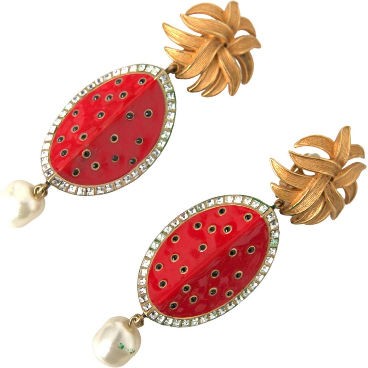 Dolce & Gabbana Radiant Red Watermelon Clip-On Earrings Earrings Dolce & Gabbana