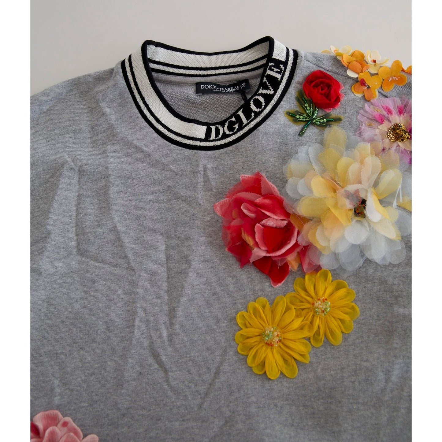 Dolce & Gabbana Gray DG Amore Queen Floral Pullover Sweater 1728,67345645728,Clothing,Dolce & Gabbana,Gray,IT36|XXS,Material: 100% Cotton,New with tags,Sweaters - Clothing,Sweaters - Women - Clothing,Sweatshirts - Sweaters - Clothing,Women,Women - Clothin