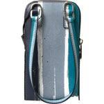 Dolce & Gabbana Elegant Leather Crossbody Phone Bag in Blue & White Dolce & Gabbana Slate Gray