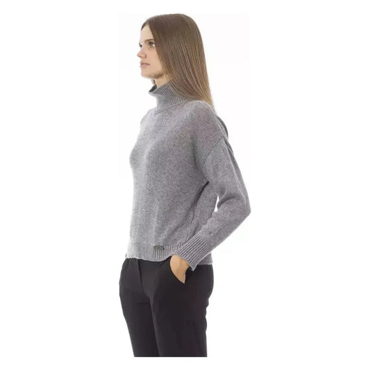 Baldinini Trend Gray Wool Women Sweater Baldinini Trend Dim Gray