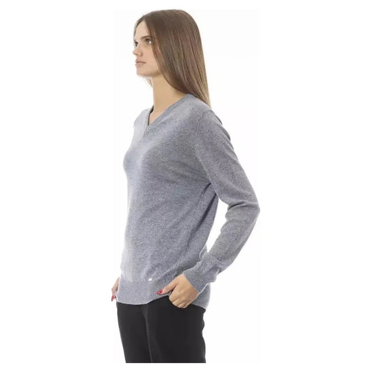 Baldinini Trend Gray Viscose Women Sweater Baldinini Trend Light Slate Gray