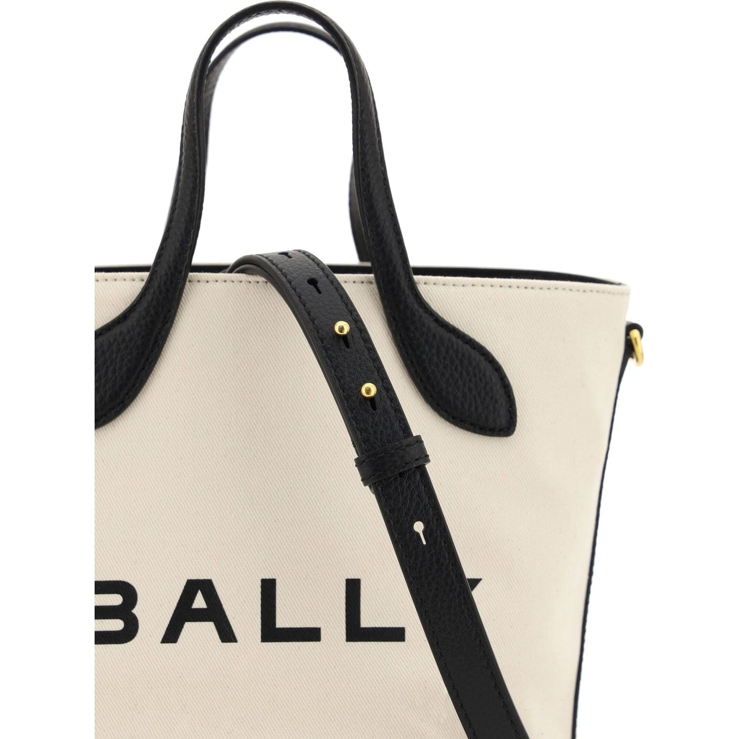 Bally White and Black Leather Bucket Bag