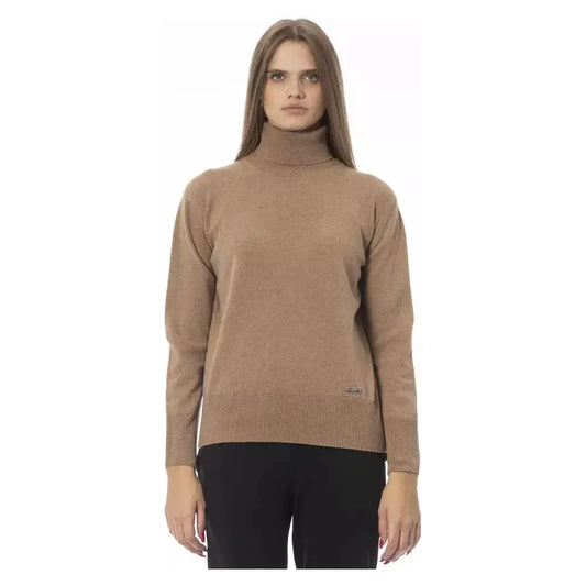 Baldinini Trend Beige Wool Women Sweater Baldinini Trend Rosy Brown