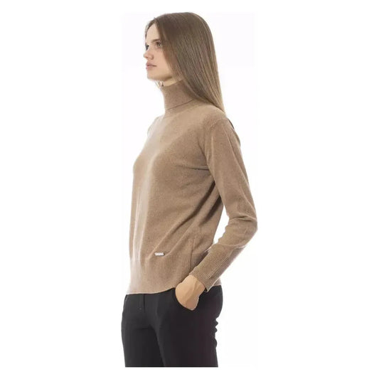 Baldinini Trend Beige Wool Women Sweater Baldinini Trend Rosy Brown