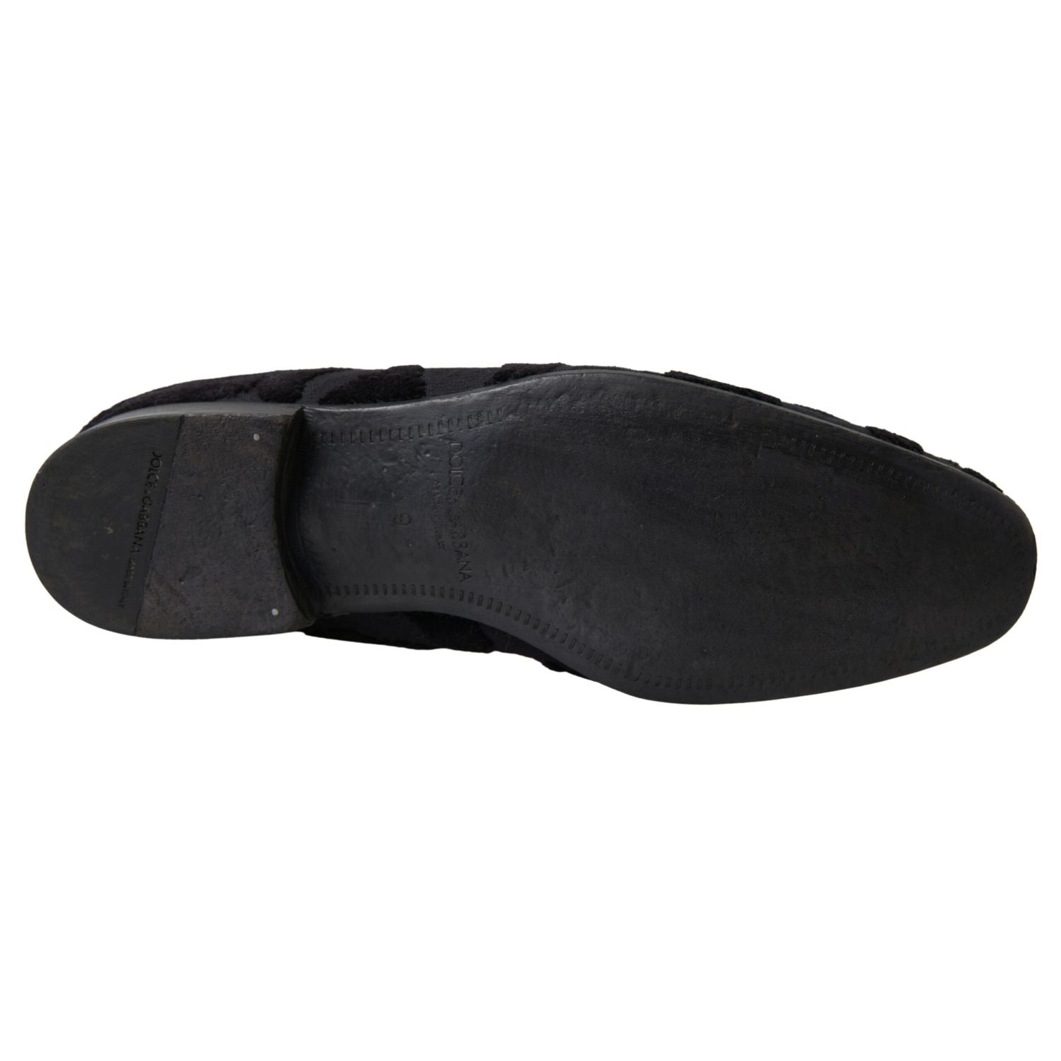 Dolce & Gabbana Black Brocade Loafers Formal Shoes