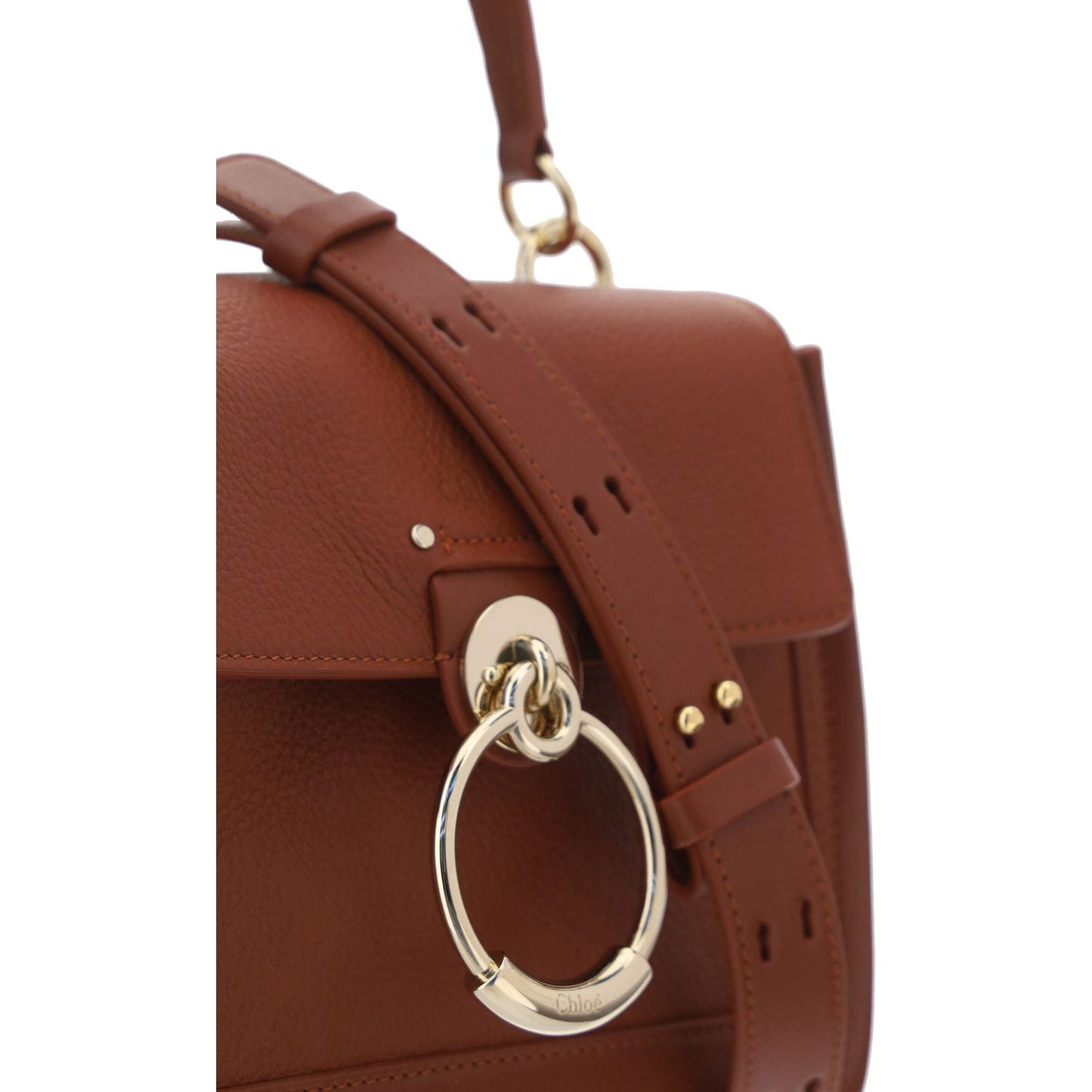 Chloé Elegant Sepia Brown Calfskin Shoulder Handbag Chloé