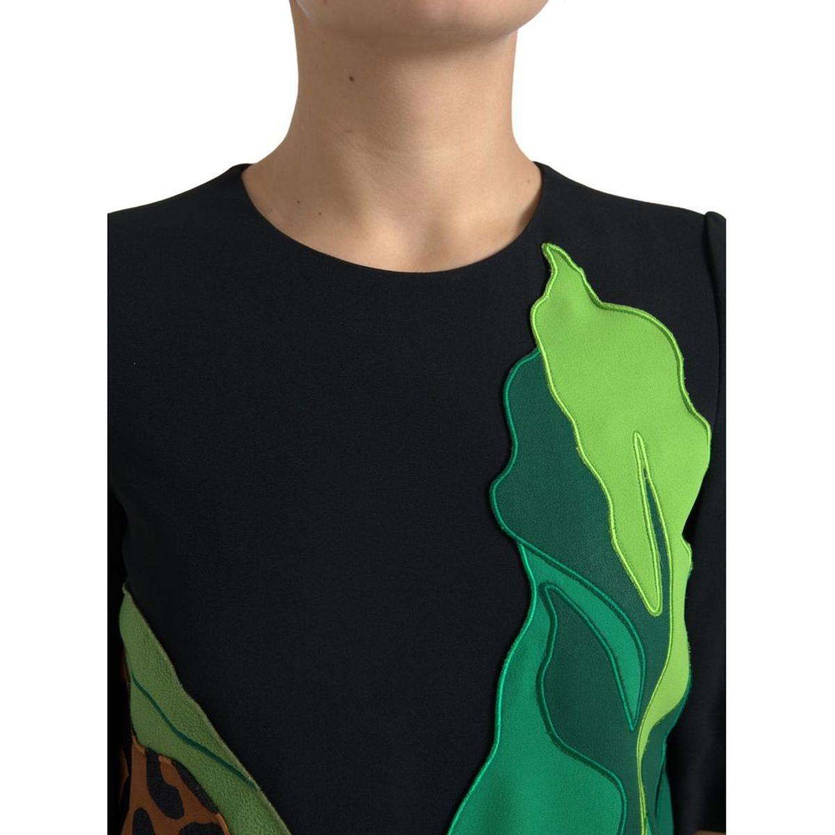 优雅丛林图案紧身连衣裙