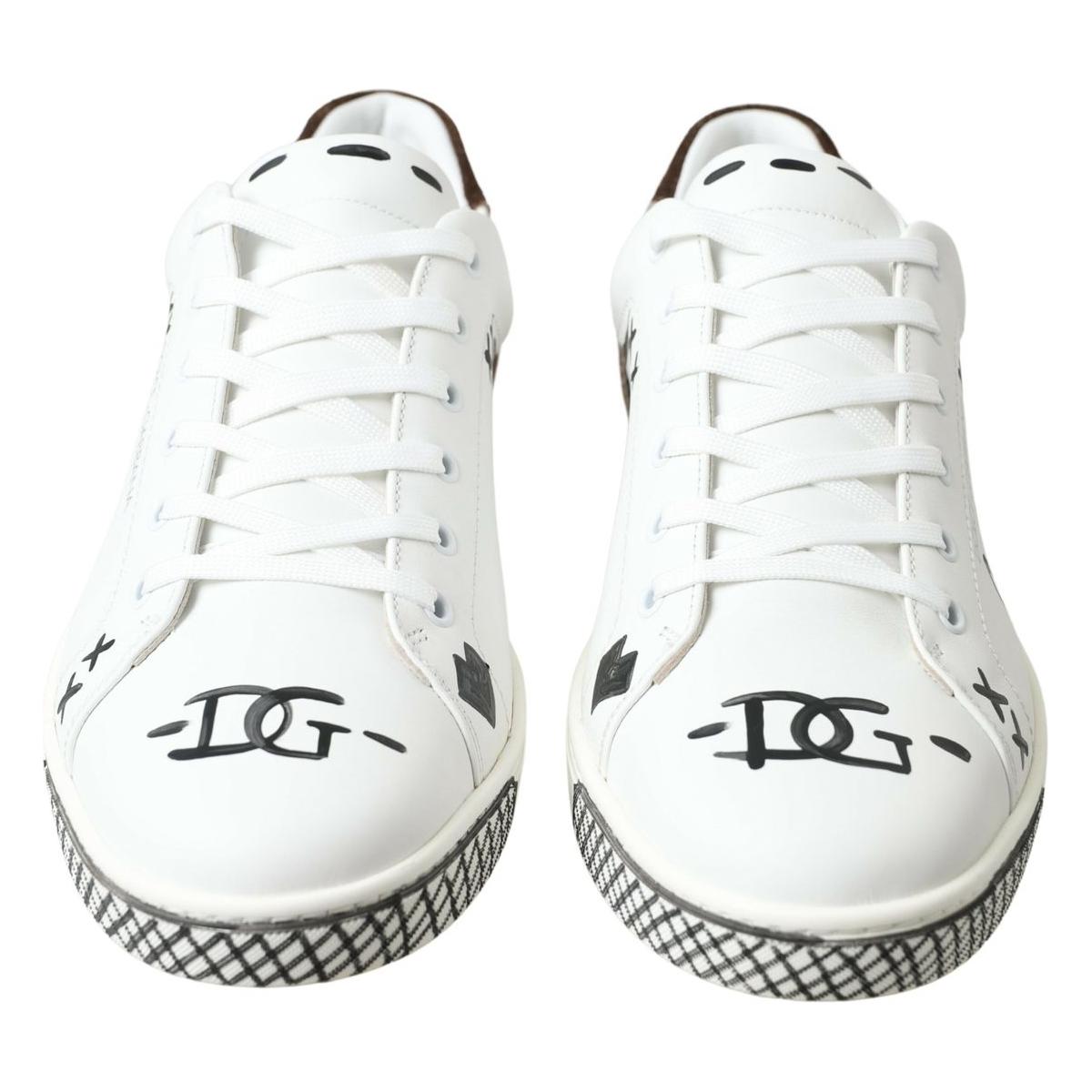 Dolce & Gabbana Sleek White Leather Casual Sneakers Dolce & Gabbana