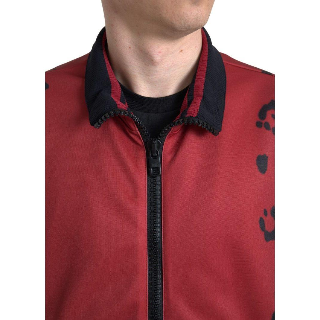 Dolce & Gabbana Red Leopard Print Bomber Jacket Dolce & Gabbana