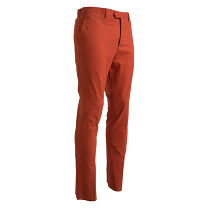 BENCIVENGA Orange Straight Fit Men Formal Trousers Pants