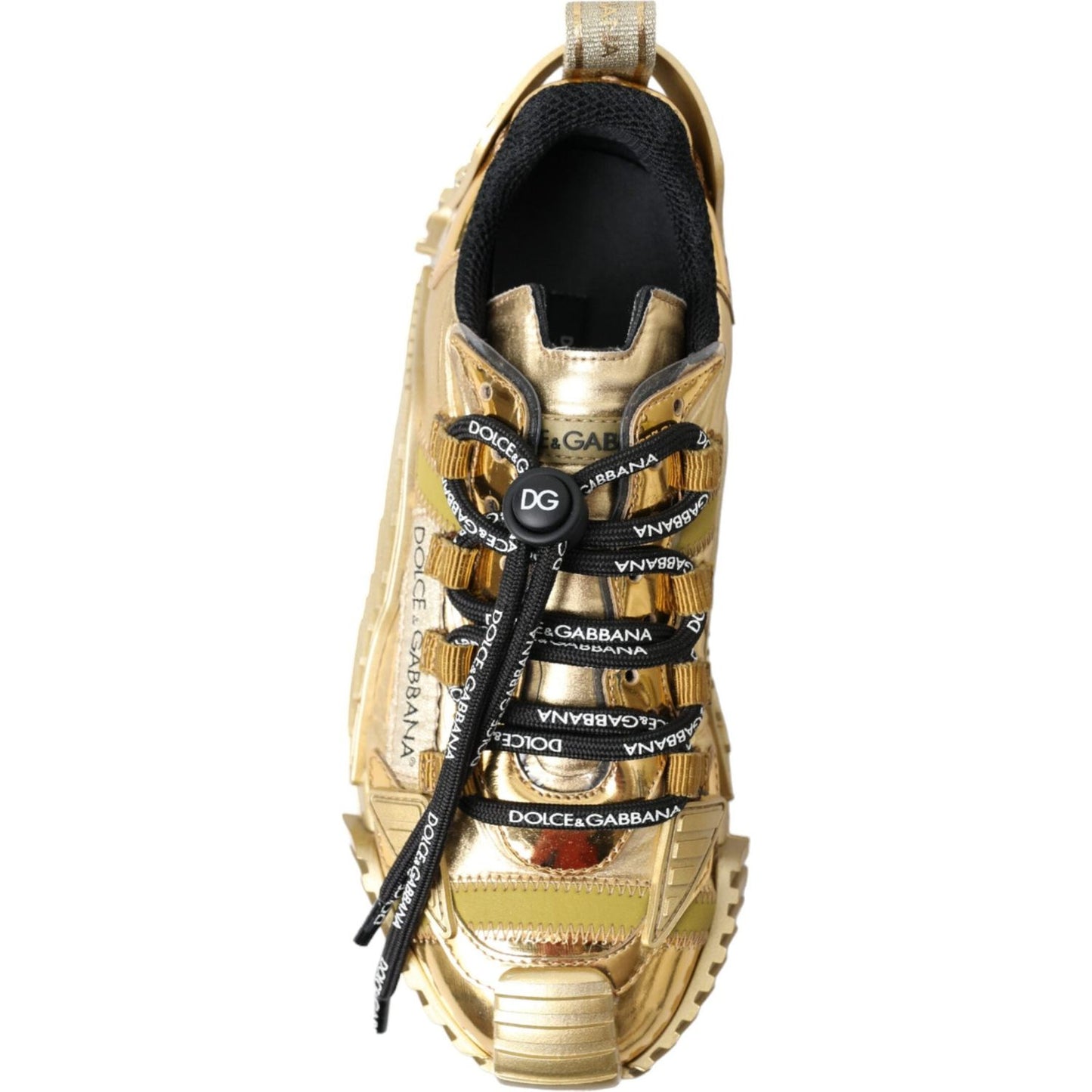 Dolce & Gabbana Gleaming Gold-Toned Luxury Sneakers Dolce & Gabbana