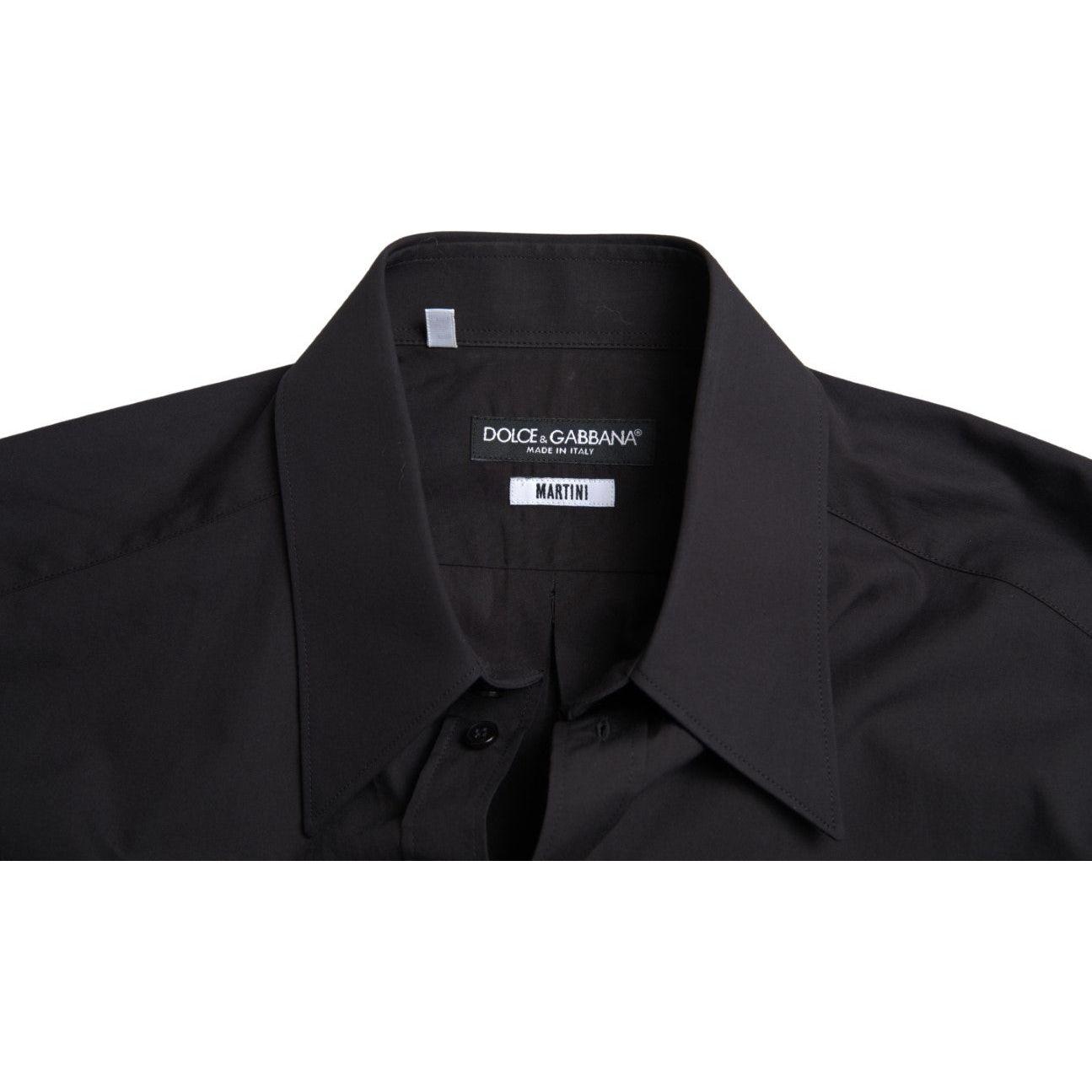 Dolce & Gabbana Elegant Slim Fit Black Cotton Dress Shirt Dolce & Gabbana