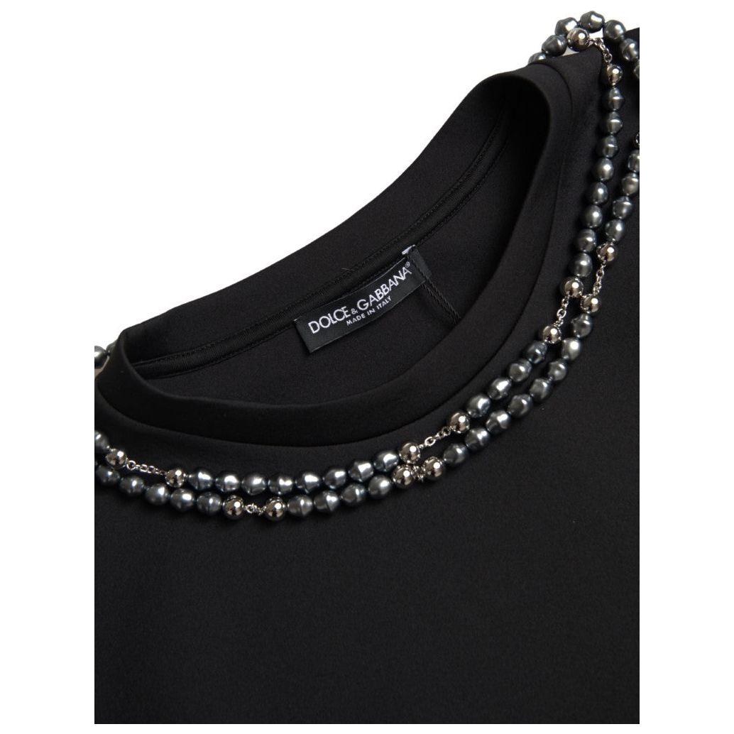 Dolce & Gabbana Embellished Neckline Casual T-Shirt Dolce & Gabbana