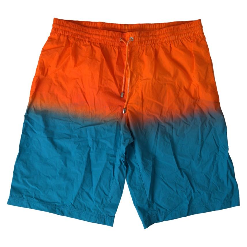 Dolce & Gabbana Gradient Effect Swim Shorts in Vibrant Orange Dolce & Gabbana