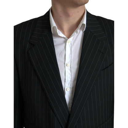 Dolce & Gabbana Black Stripe Single Breasted SICILIA Blazer