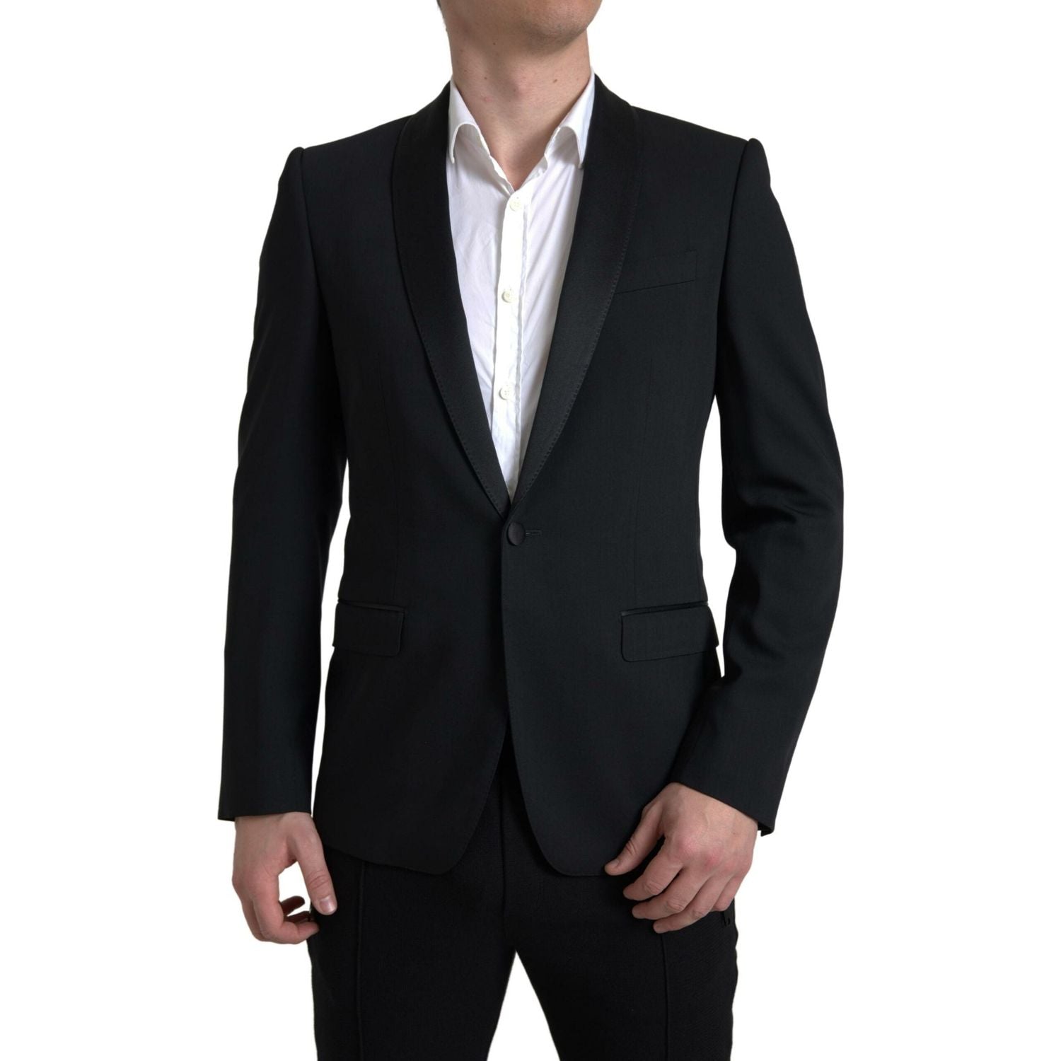 Dolce & Gabbana Black Wool Single Breasted MARTINI Blazer