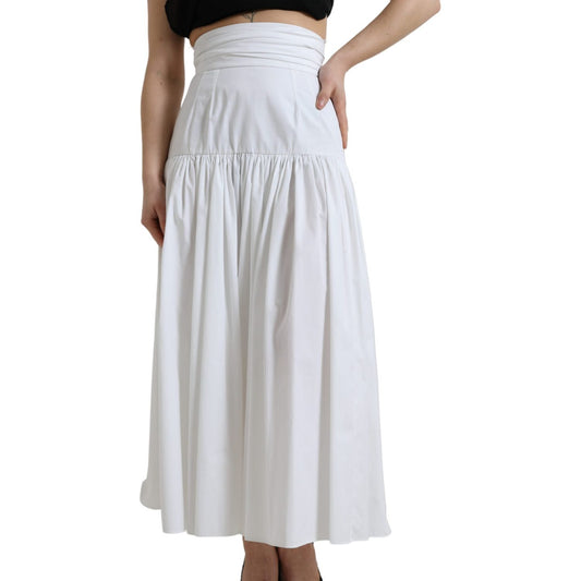 Dolce & Gabbana Elegant High Waist Cotton Maxi Skirt Dolce & Gabbana