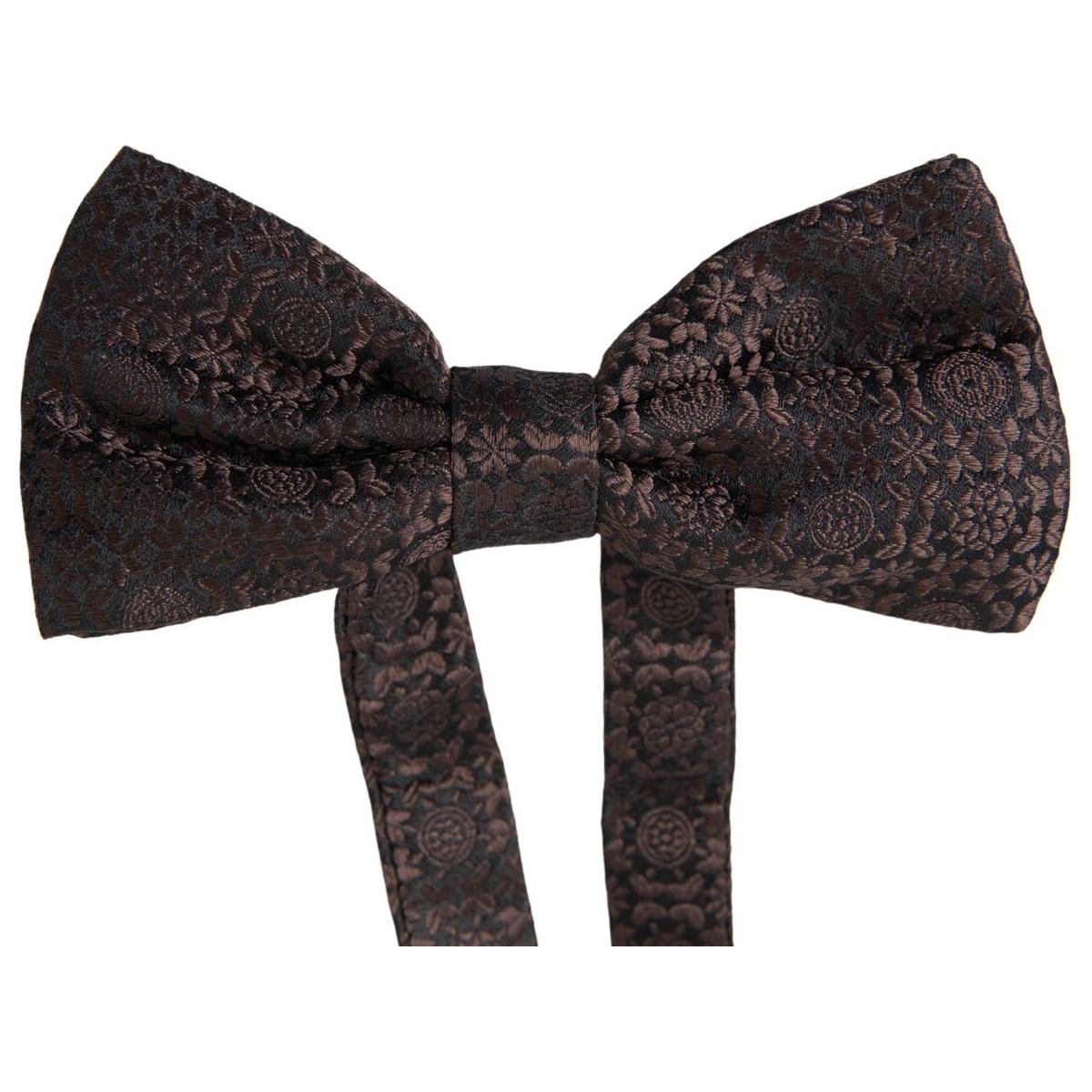 Dolce & Gabbana Elegant Silk Brown Bow Tie Dolce & Gabbana