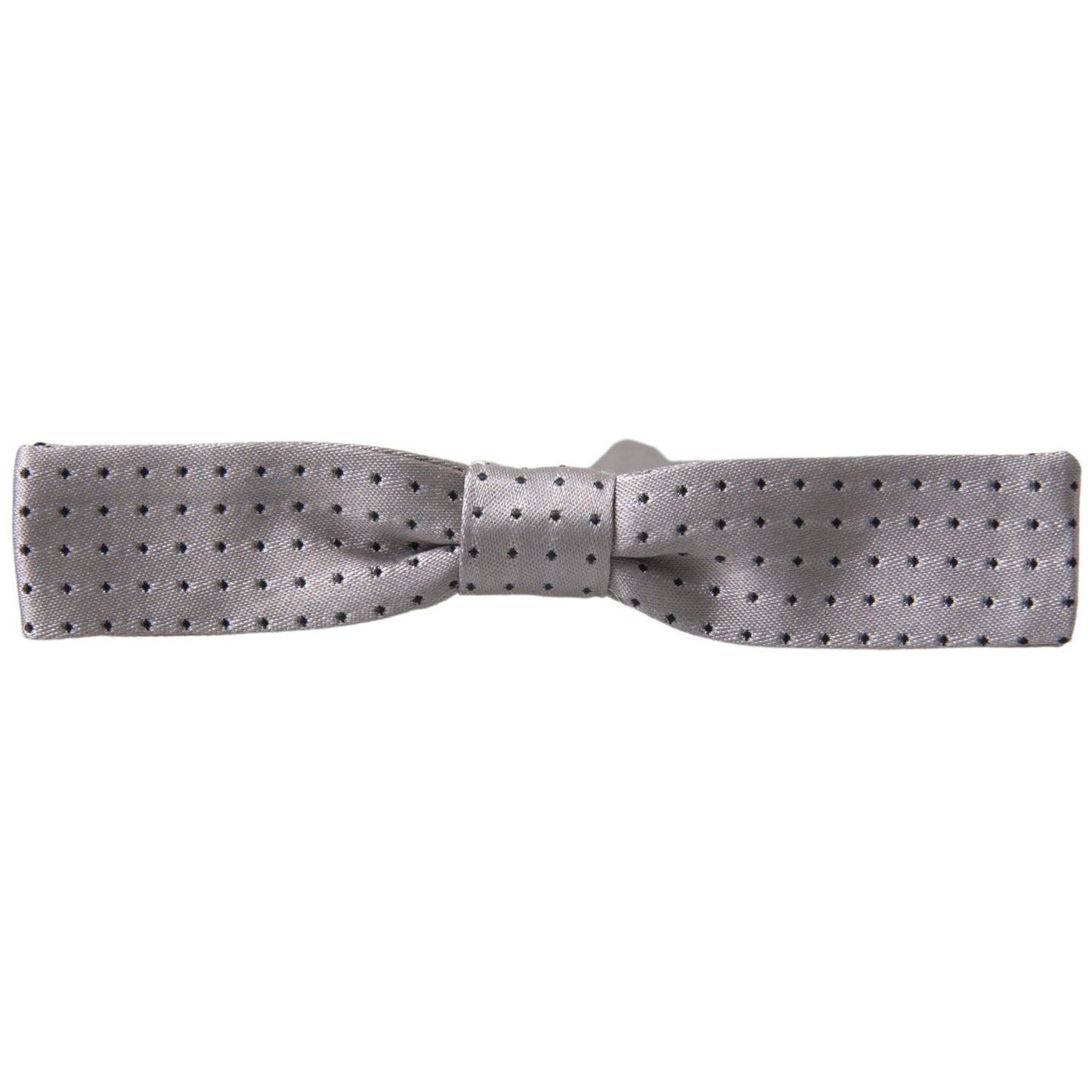Dolce & Gabbana Gray Dotted Silk Adjustable Men Neck Papillon Bow Tie