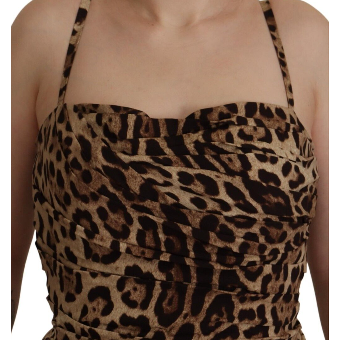 Dolce & Gabbana Elegant Leopard Print Cady Dress Dolce & Gabbana