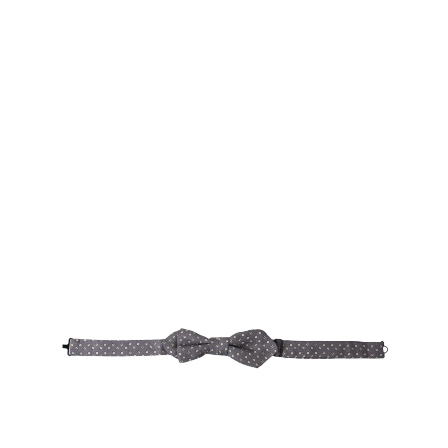 Dolce & Gabbana Gray Polka Dots Silk Adjustable Neck Papillon Bow Tie